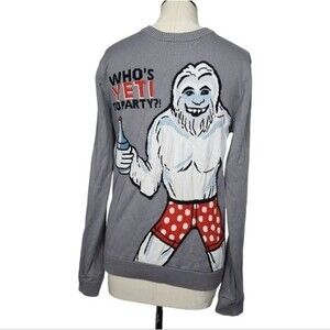 Target Who's Yeti To Party Crewneck Gray Sweater S